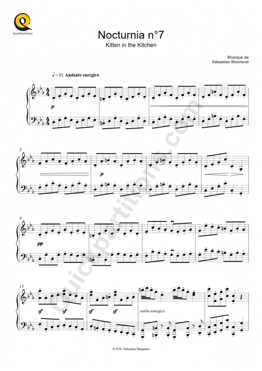 Nocturnia n°07 Piano Sheet Music - Sébastien MONNERET