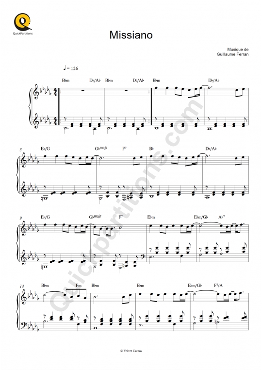 Partition piano Missiano - Heveder