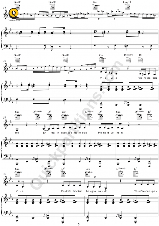 Via con me Piano Sheet Music - Paolo Conte