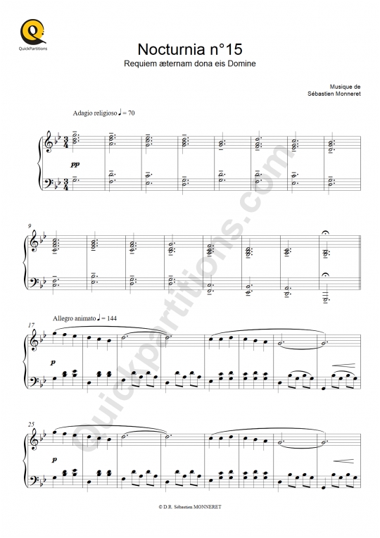 Partition piano Nocturnia n°15 - Sébastien MONNERET