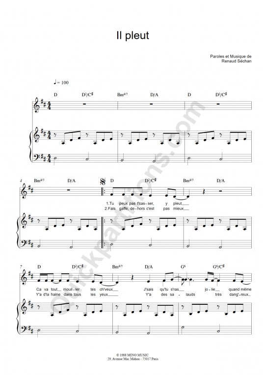 Partition Piano Il Pleut Renaud Partition Digitale Game of thrones main theme adapted for a first/second year piano player. partition piano il pleut renaud