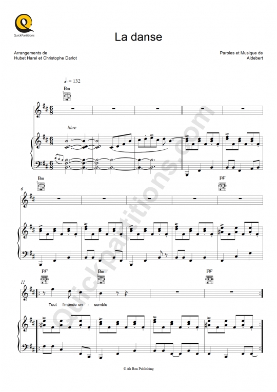 La danse Piano Sheet Music - Aldebert