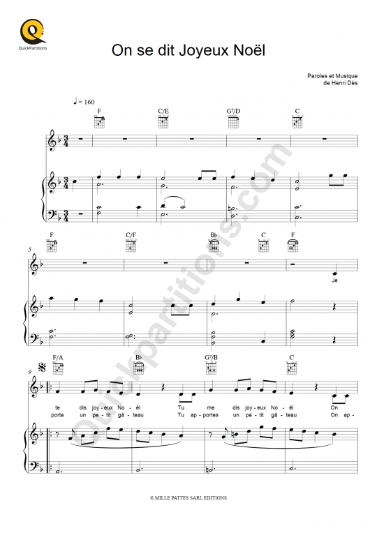 On se dit Joyeux Noël Piano Sheet Music from Henri Dès