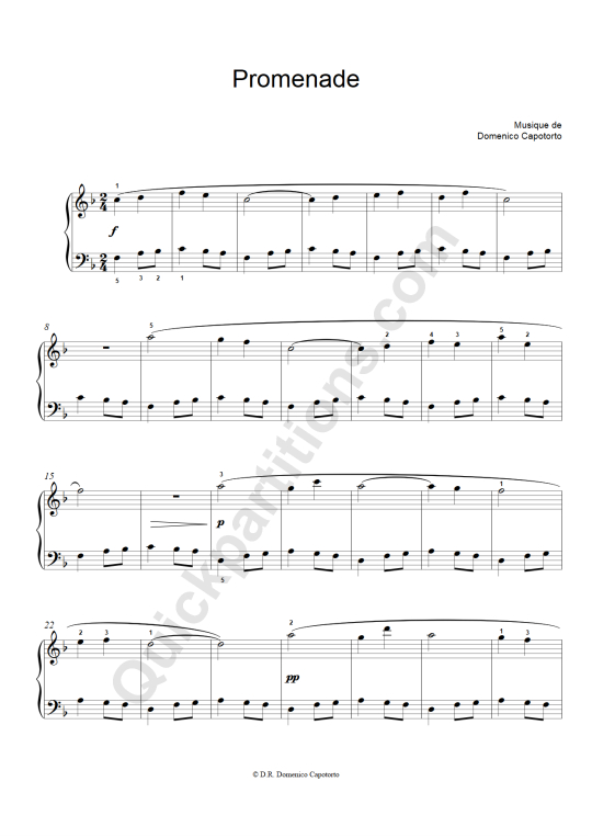 Promenade Piano Sheet Music - Domenico Capotorto