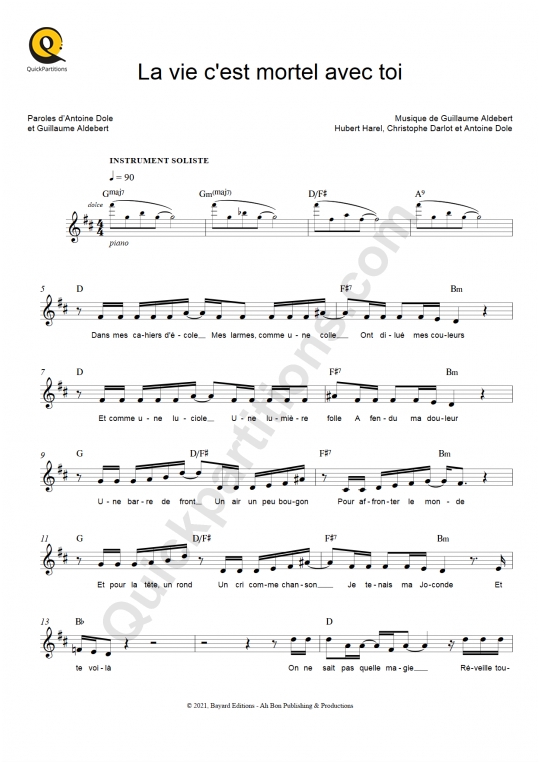 Partition pour Instruments Solistes Libérée, Délivrée (Let It Go) - La Reine  des neiges (Partition Digitale)