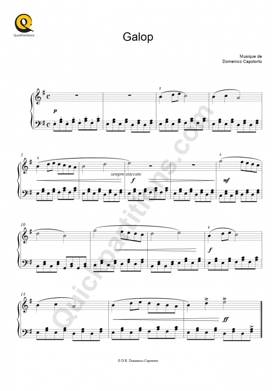 Partition piano Galop - Domenico Capotorto