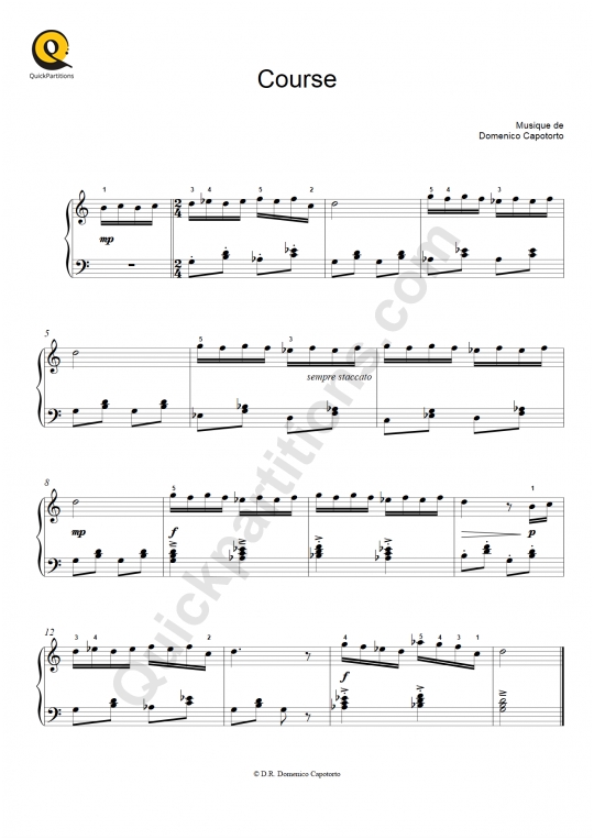Partition piano Course - Domenico Capotorto