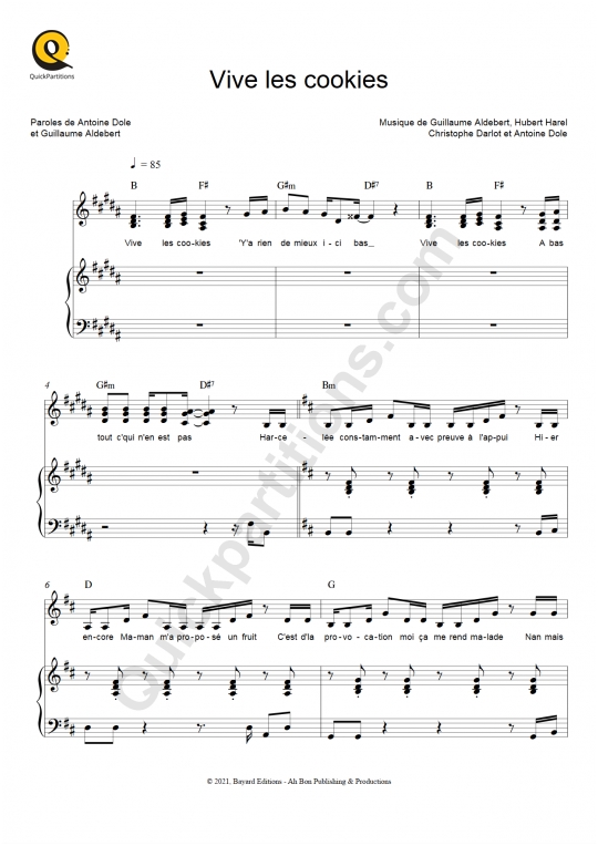Partition piano Vive les cookies - Mortelle Adèle