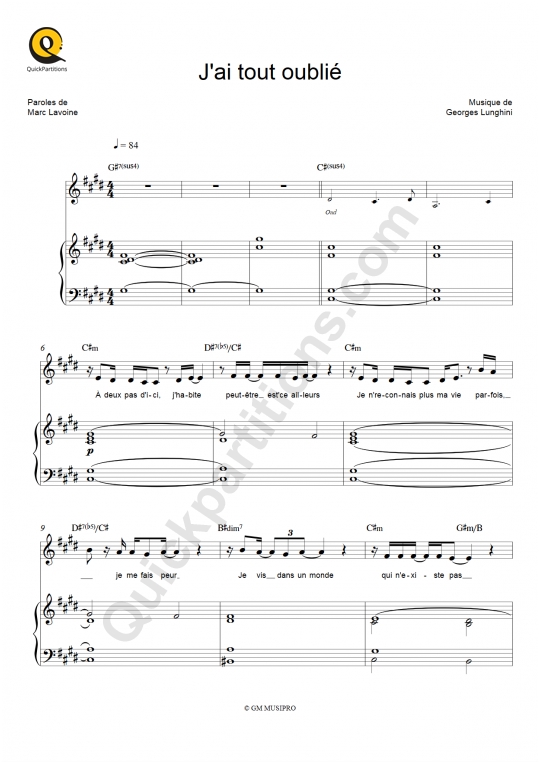 Partition piano J