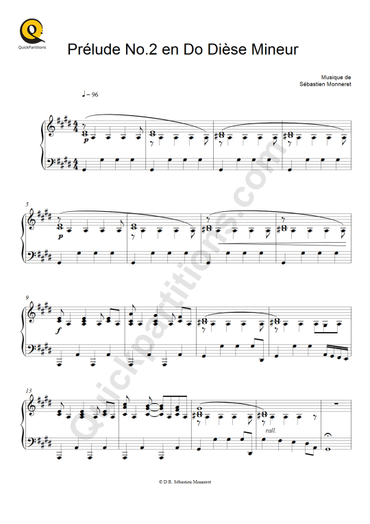Prélude N°2 en Do Dièse Mineur  Piano Sheet Music - Haley Myles