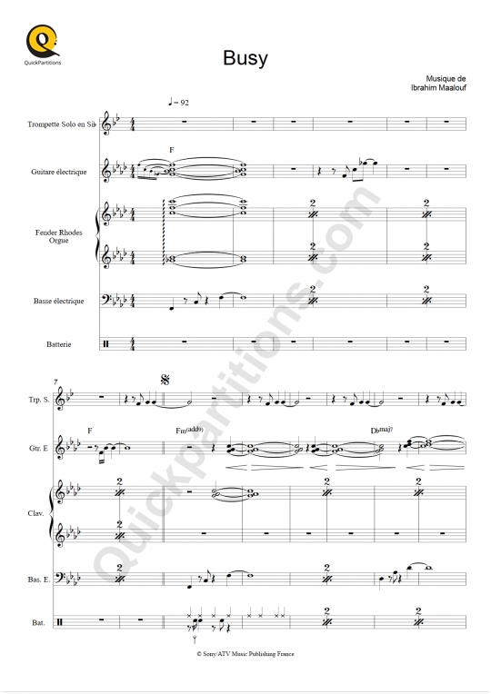 Partition full score Busy - Ibrahim Maalouf