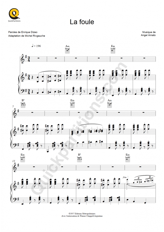 La foule accordion sheet music deals