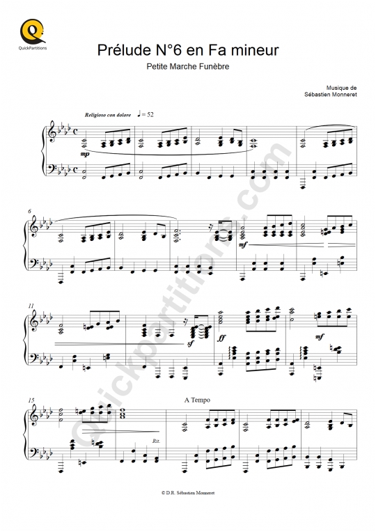 Prélude N°6 en Fa mineur Piano Sheet Music - Haley Myles