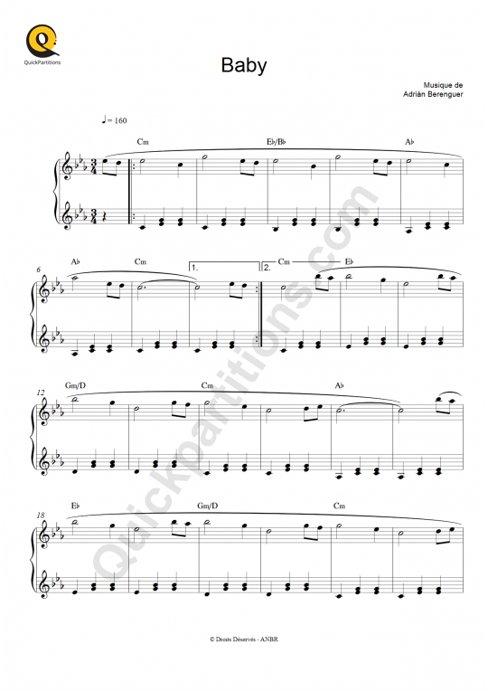 Partition piano et instrument soliste Baby de Adrián Berenguer