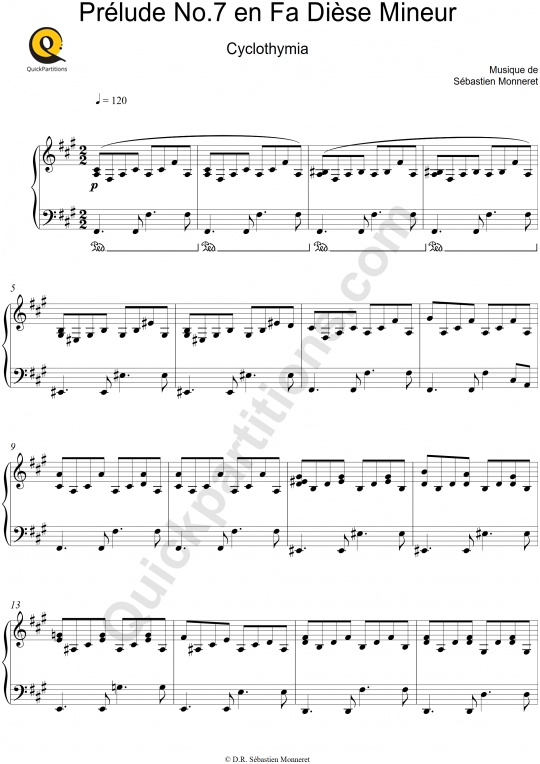 Prélude No.7 en Fa Dièse Mineur Piano Sheet Music - Haley Myles