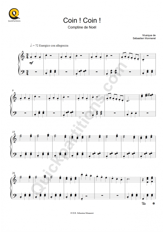 Partition piano Coin ! Coin ! - Haley Myles