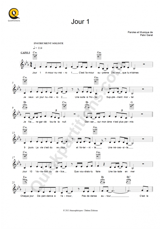 Jour 1 Leadsheet Sheet Music - Louane