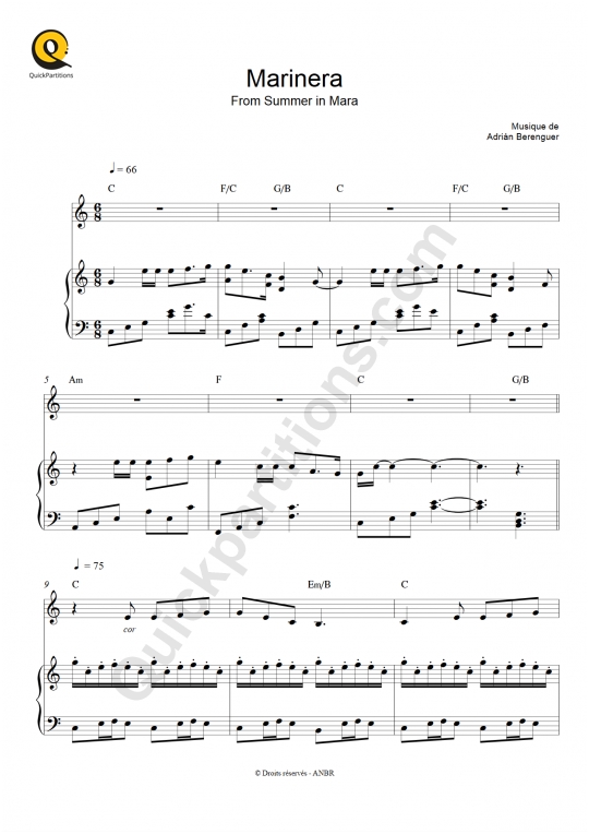 Partition piano et instrument soliste Marinera - Berenguer Adrián