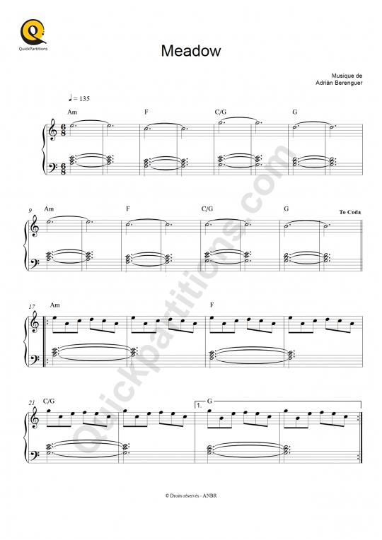 Partition piano Meadow - Berenguer Adrián