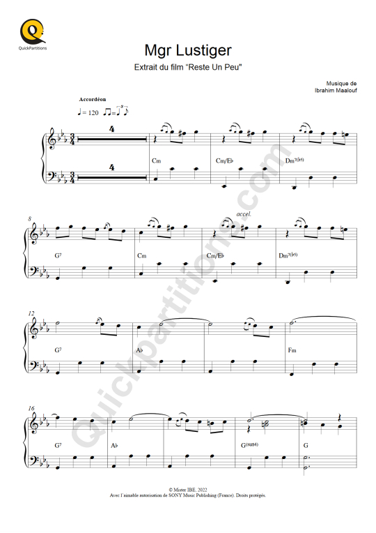 Partition accordéon Mgr Lustiger - Ibrahim Maalouf
