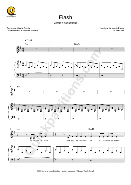 Flash Piano Sheet Music from Maëlle