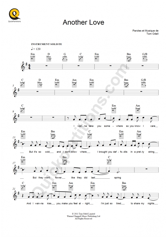 Another Love Guitar Tab By Tom Odell - Tenor Banjo Tabs