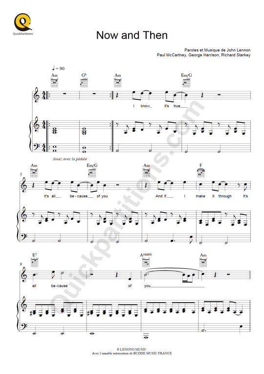 Now and Then Piano Sheet Music from The Beatles