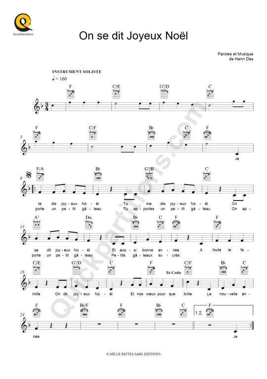 Joyeux Noel Partitions gratuites PDF