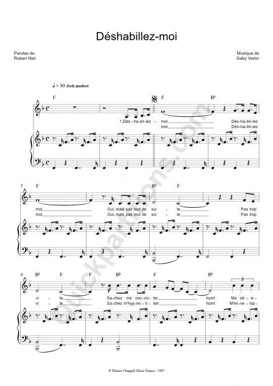 Partition piano Déshabillez-moi - Mylène Farmer