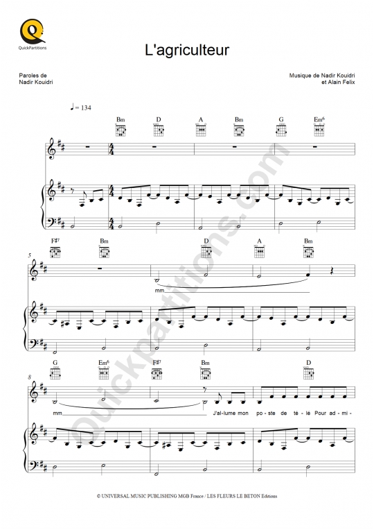 L'agriculteur Piano Sheet Music - Ridan