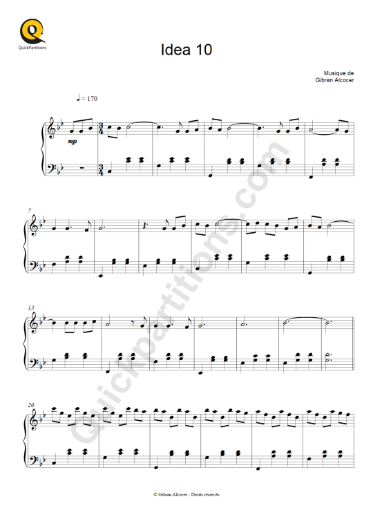 Idea 10 Piano Solo Sheet Music from Gibran Alcocer