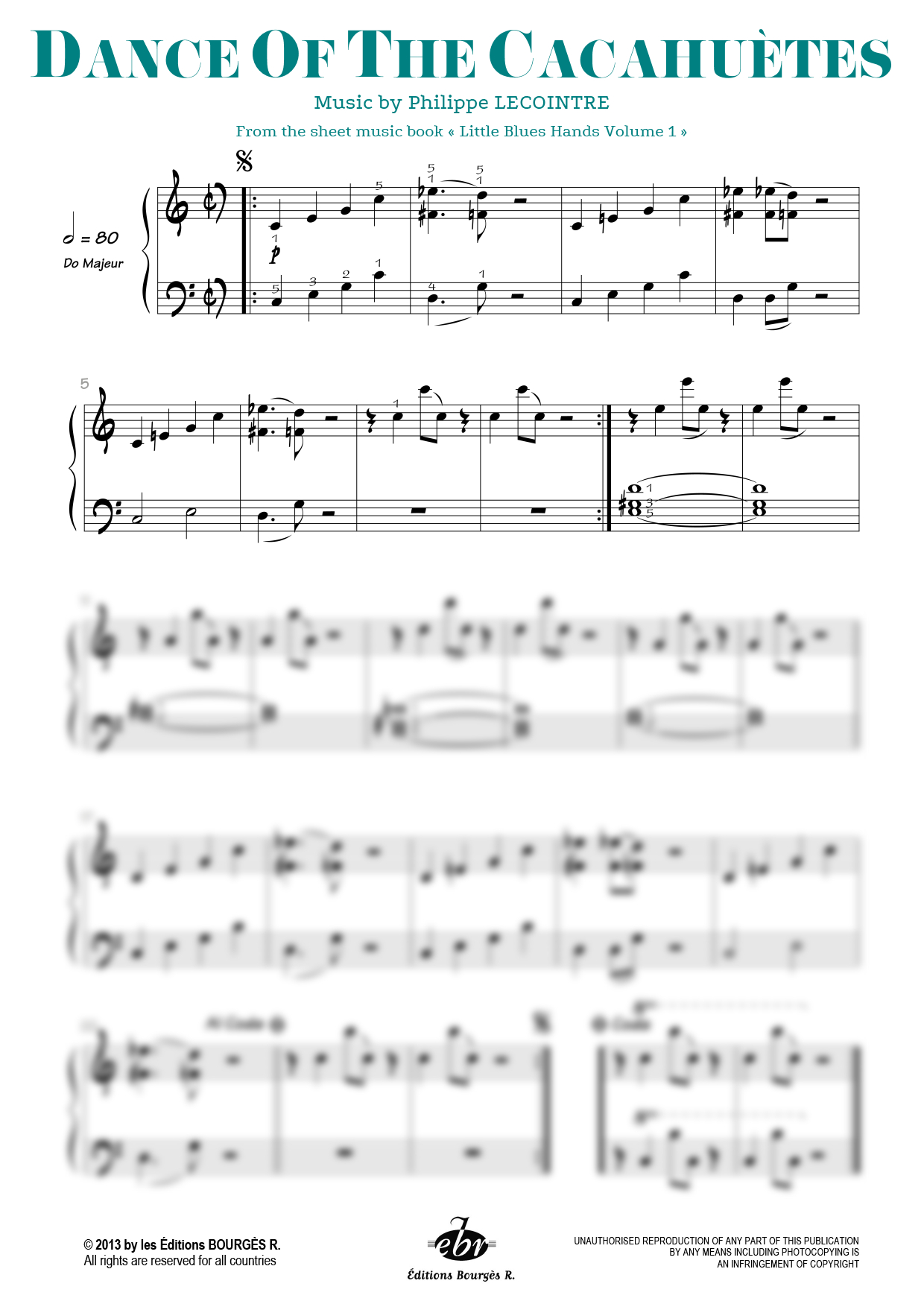 Partition piano Dance of the Cacahuètes de Editions Bourgès