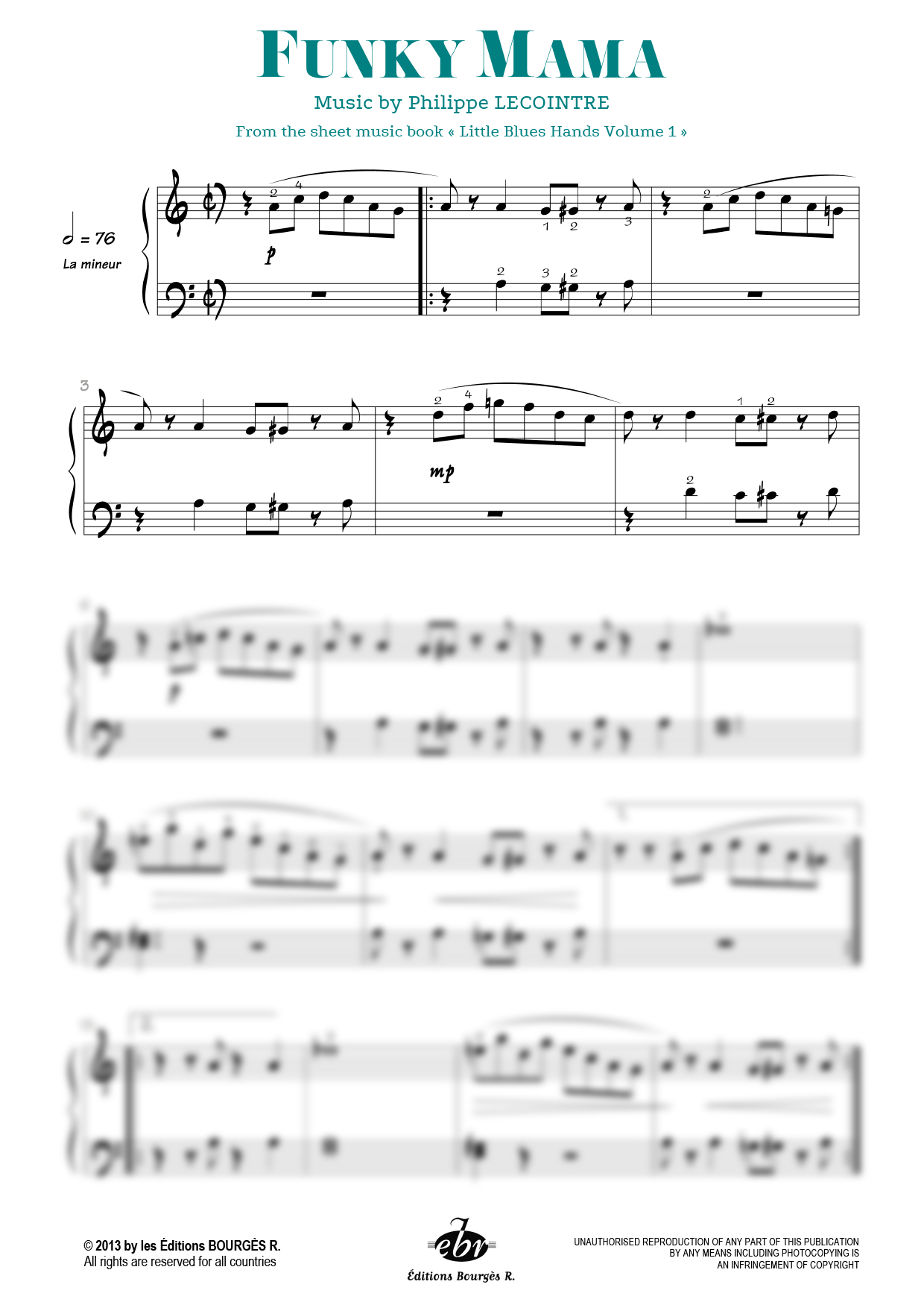 Partition piano Funky Mama de Editions Bourgès