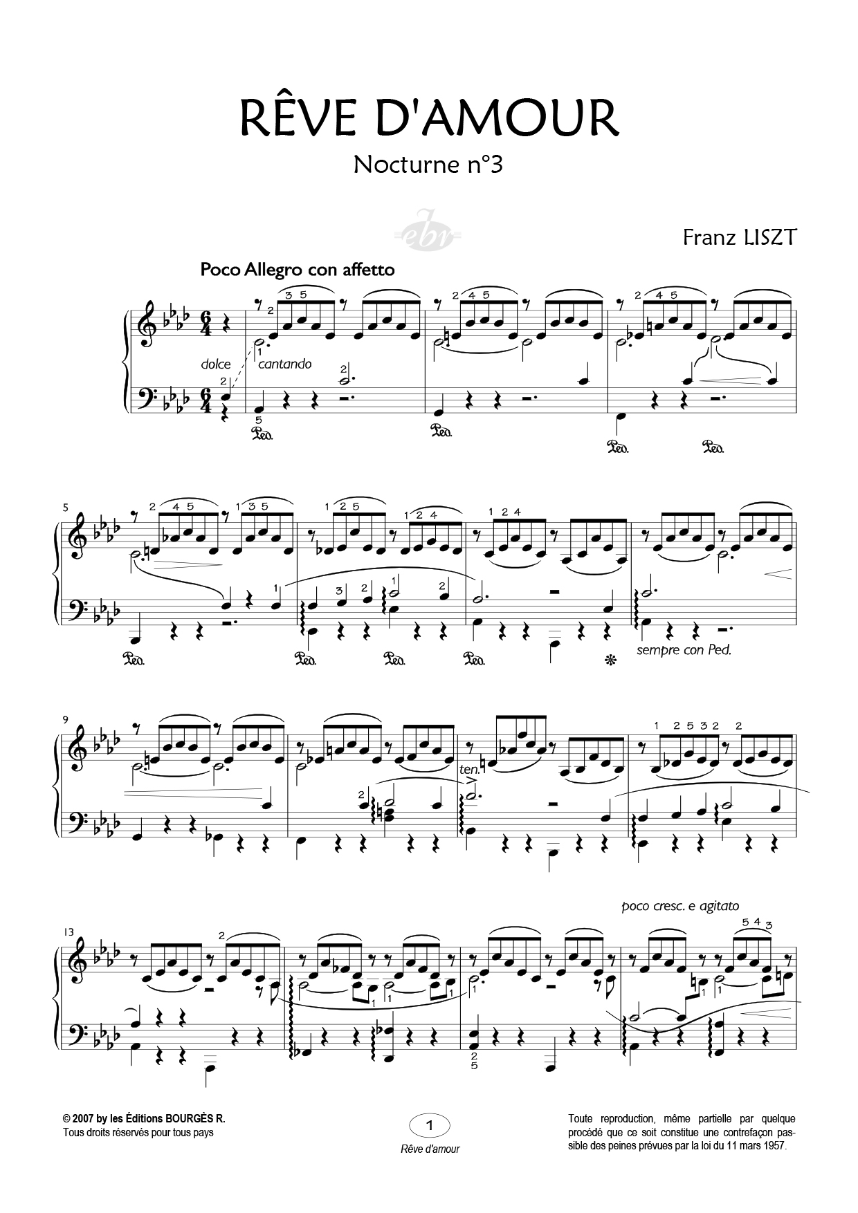 Partition piano Rêve d'amour de Editions Bourgès R.