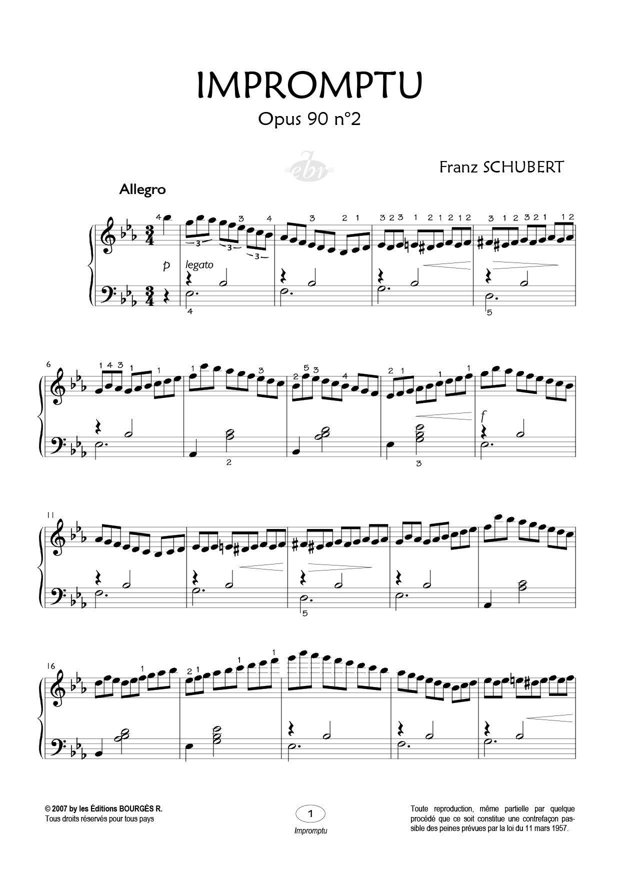 Partition piano Impromptu de Editions Bourgès R.