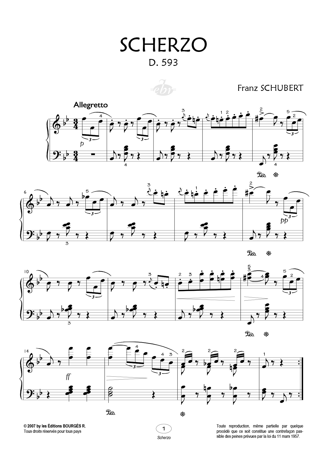 Partition piano Scherzo de Editions Bourgès R.
