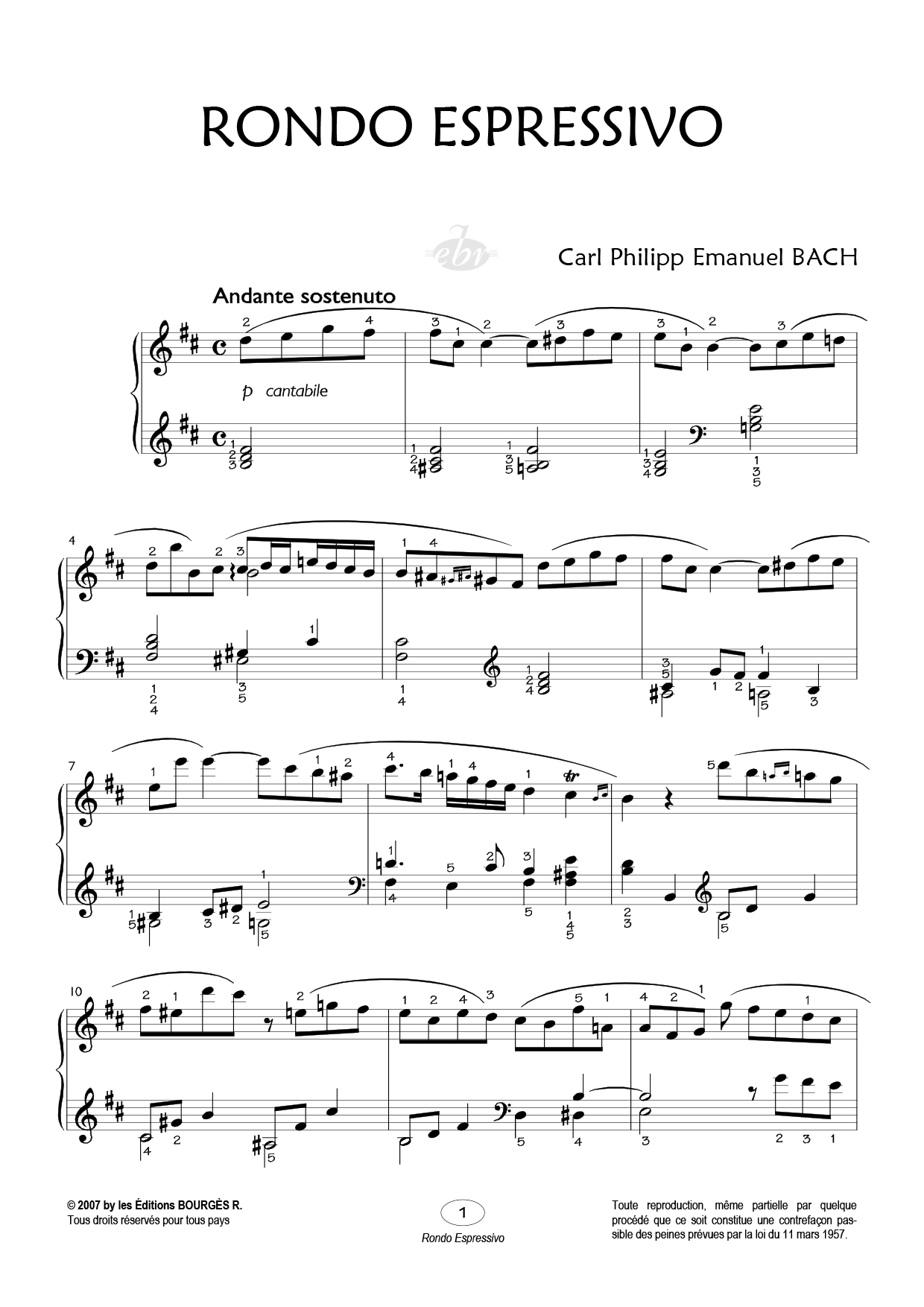 Partition piano Rondo Espressivo de Editions Bourgès R.