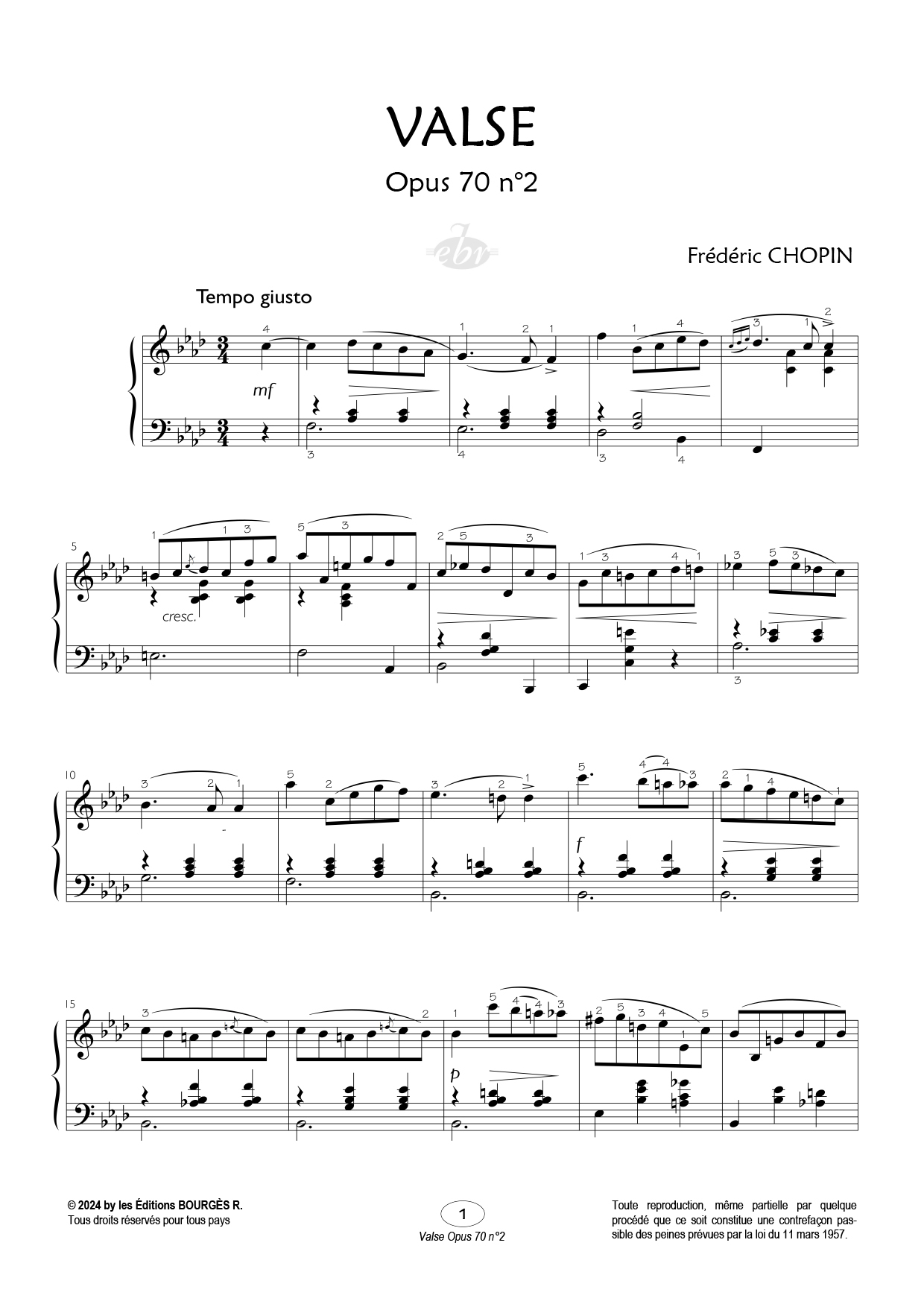 Partition piano Valse de Editions Bourgès R.