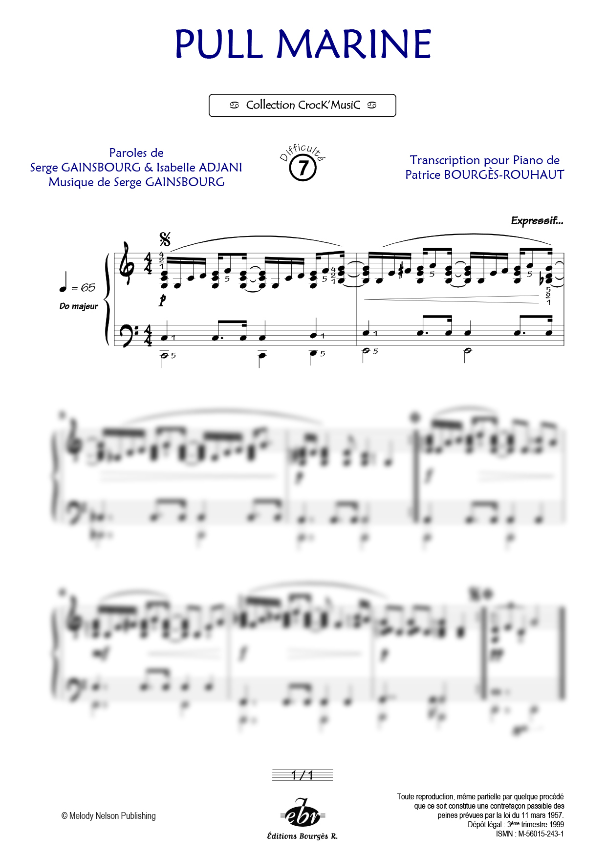 Partition piano Pull marine de Editions Bourgès R.