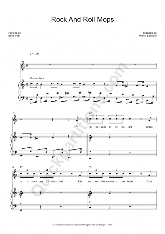 Rock And Roll Mops Piano Sheet Music - Henri Salvador
