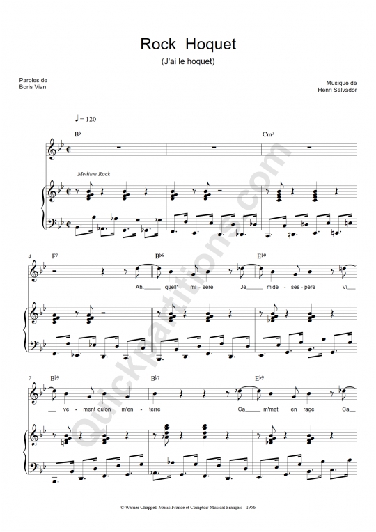 Rock Hoquet Piano Sheet Music - Henri Salvador