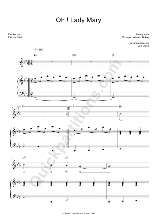 Oh ! Lady Mary Piano Sheet Music - David-Alexandre Winter
