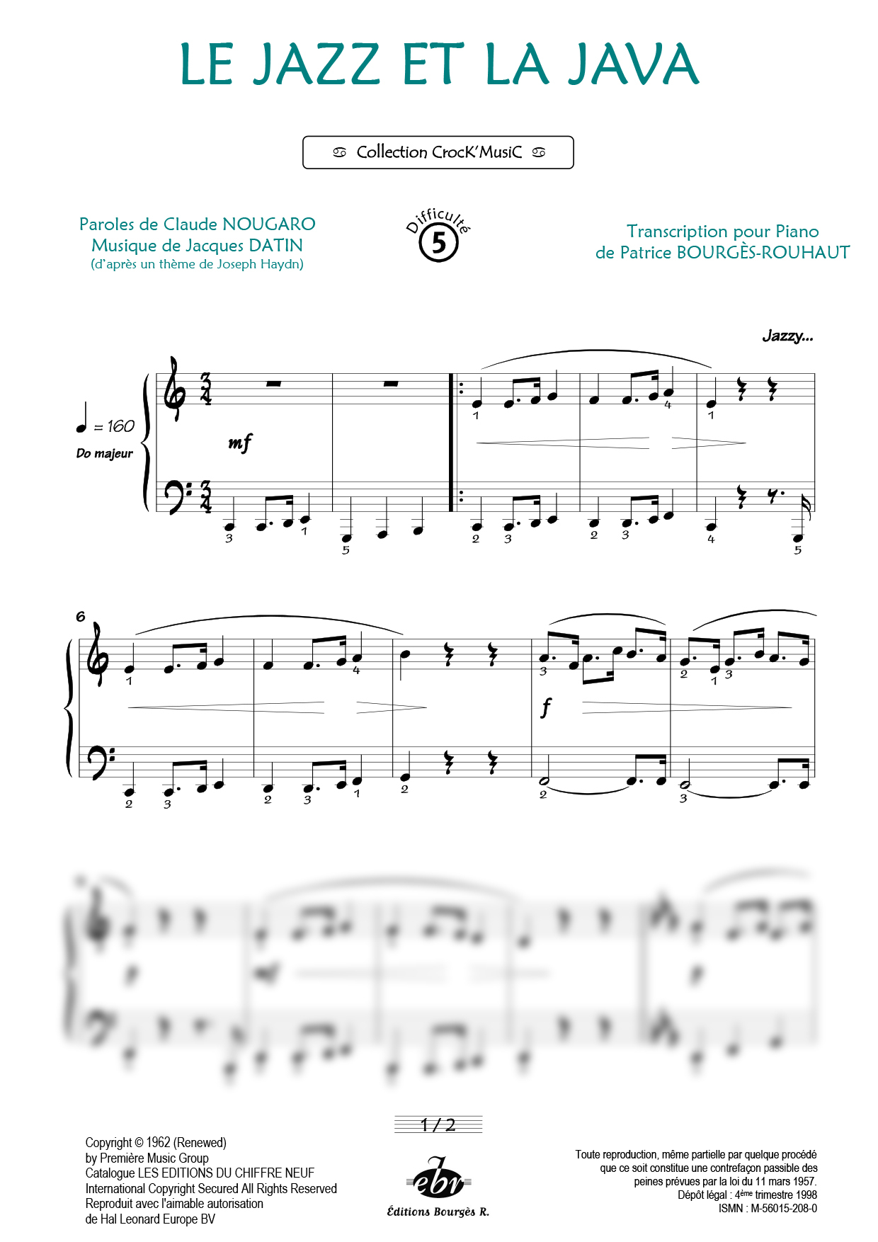 Le jazz et la java Piano Sheet Music from Editions Bourgès R.