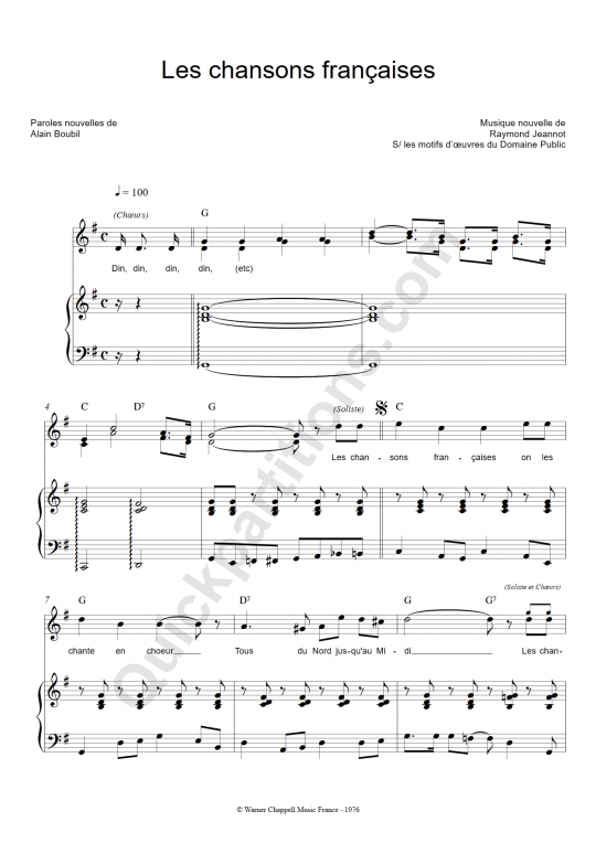 Les chansons françaises Piano Sheet Music - La bande à Basile